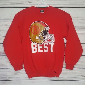 Breezy Excursion BEST San Francisco 49ers Helmet Pull Over Sweatshirt Size M -00